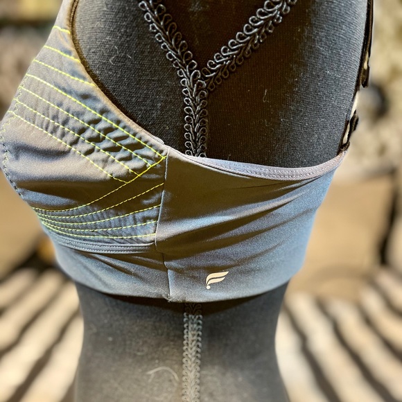 Fabletics Bra & Wrap Set Neon Green/Yellow Grey - Picture 9 of 10
